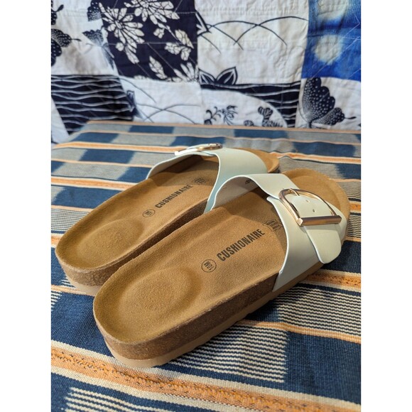 Cushionaire Women's NWOT Light Blue Slide Sandals Size 10 Faux Cork (W01) - Picture 2 of 6